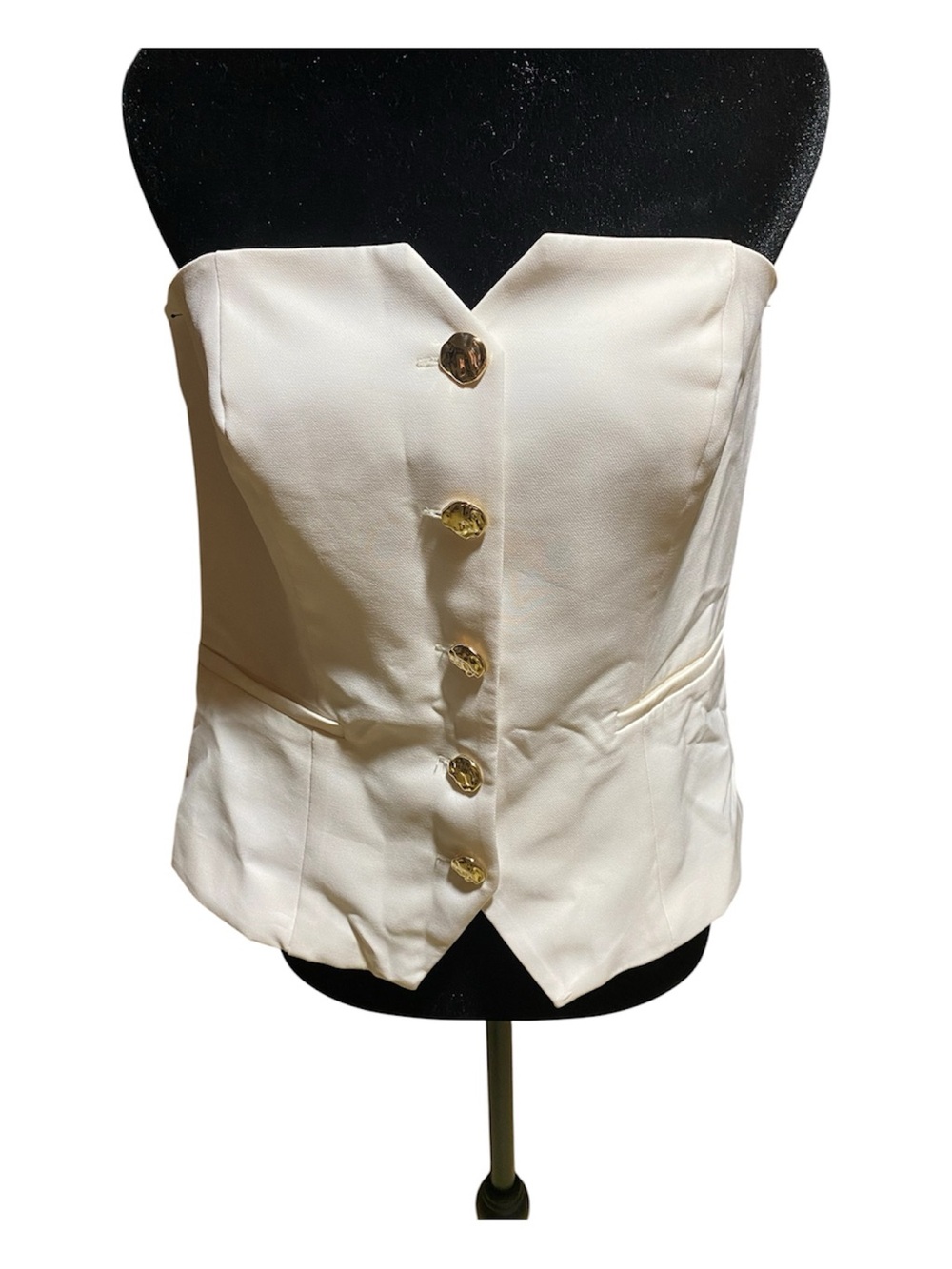 BOLD elements Cream Strapless Button Front Camisole